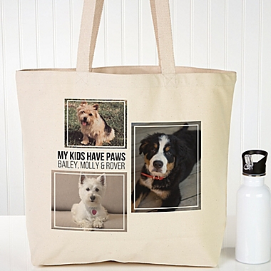 Three Photo Personalized Canvas Tote. View a larger version of this product image.