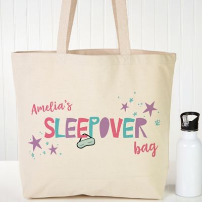 Girls Sleepover Personalized Tote Bag
