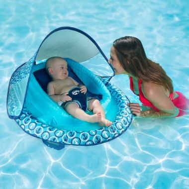 Anchor Infant Baby Spring Float with Sun Canopy in Blue. View a larger version of this product image.