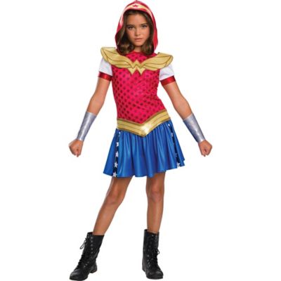 DC Super Hero Wonder Woman Hoodie Dress Child&#39;s Halloween Costume