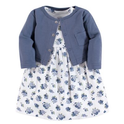 Luvable Friends&reg; Floral 2-Piece Dress &amp; Cardigan Set in Blue