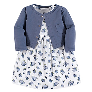 Luvable Friends&reg; Floral 2-Piece Dress &amp; Cardigan Set in Blue. View a larger version of this product image.