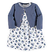 Luvable Friends&reg; Size 0-3M Floral 2-Piece Dress &amp; Cardigan Set in Blue