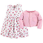 Alternate image 1 for Luvable Friends&reg; Size 4T 2-Piece Allover Floral Print Dress and Cardigan Set in Pink