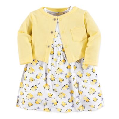 Luvable Friends&reg; Size 4T 2-Piece Floral Dress and Cardigan Set in Yellow