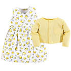 Alternate image 1 for Luvable Friends&reg; Size 4T 2-Piece Floral Dress and Cardigan Set in Yellow