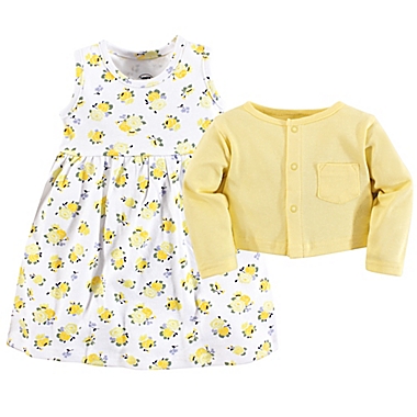Luvable Friends&reg; Size 4T 2-Piece Floral Dress and Cardigan Set in Yellow. View a larger version of this product image.