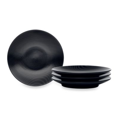 Noritake&reg; Black on Black Dune Appetizer Plates (Set of 4)