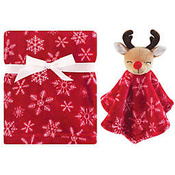 Hudson Baby® 2-Piece Reindeer Plush Blanket and Security Blanket Set in Red