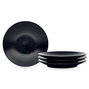Noritake&reg; Black on Black Snow Round Appetizer Plates (Set of 4)