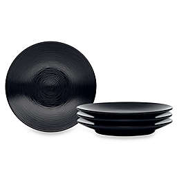 Noritake® Black on Black Swirl Round Appetizer Plates (Set of 4)