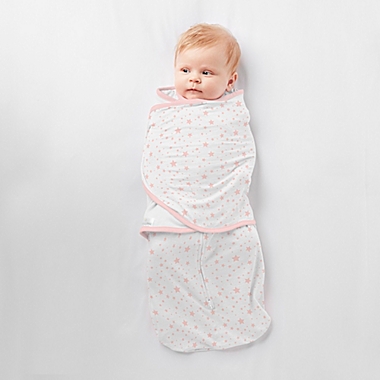 BreathableBaby&reg; 2-Pack Swaddle Trio in Pink Star and Stripe. View a larger version of this product image.