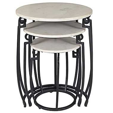Coast to Coast Imports LLC&trade; Fairgate Nesting Tables in Black/White. View a larger version of this product image.