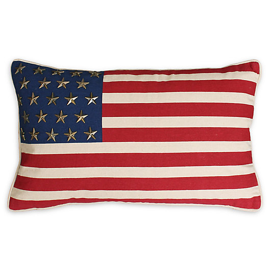 Alternate image 1 for Thro American Flag Oblong Throw Pillow in Red/Blue