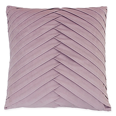 James Pleated Square Velvet Throw Pillow in Purple. View a larger version of this product image.