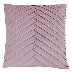James Pleated Square Velvet Throw Pillow in Purple