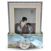 Elsa L&reg; Best Mom Ever 4-Inch x 6-Inch Picture Frames in Blue (Set of 2)