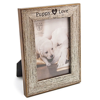 Elsa L Puppy Love 4-Inch x 6-Inch Frames in Silver (Set of 2). View a larger version of this product image.