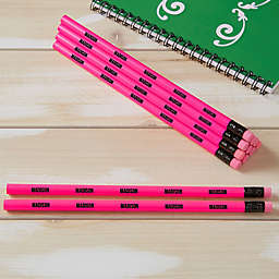 Neon Pink Personalized Pencil Set of 12