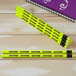 Neon Yellow Personalized Pencil Set of 12