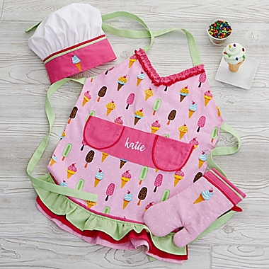 Ice Cream Embroidered Apron 3 Piece Set. View a larger version of this product image.