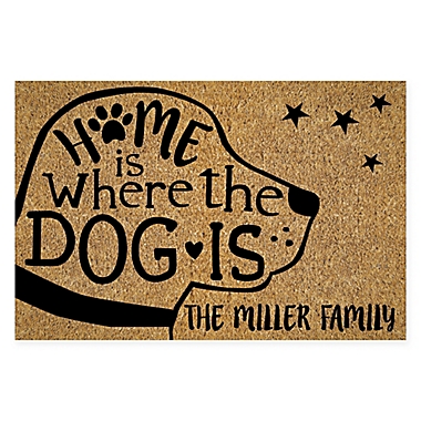 &quot;Home Is Where The Dog Is&quot; 18&quot; x 27&quot; Door Mat. View a larger version of this product image.