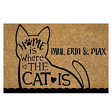 &quot;Home Is Where The Cat Is&quot; 18&quot; x 27&quot; Door Mat. View a larger version of this product image.
