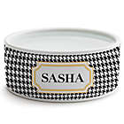 Alternate image 0 for Personalized Planet Houndstooth Small Dog Bowl in Black