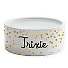Alternate image 0 for Personalized Planet Confetti Small Dog Bowl in Gold/White