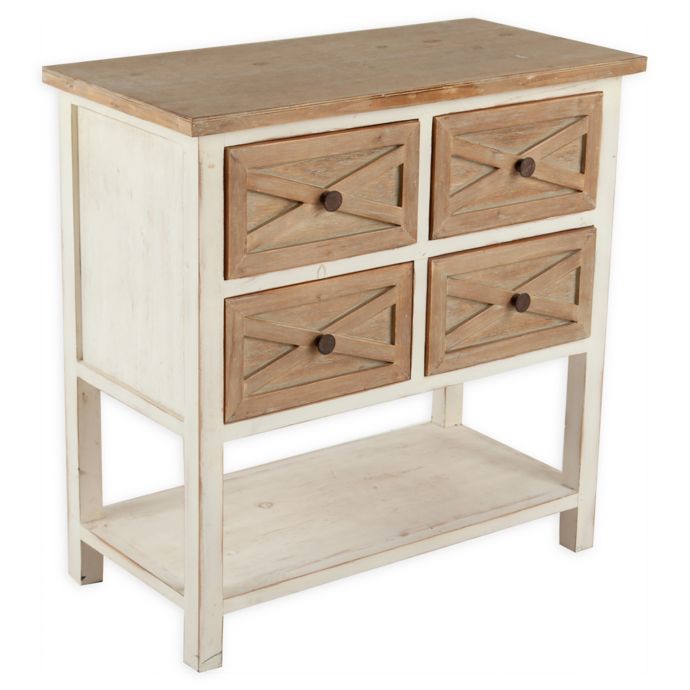 Rustic 4 Drawer Console Cabinet In Off White Bed Bath Beyond