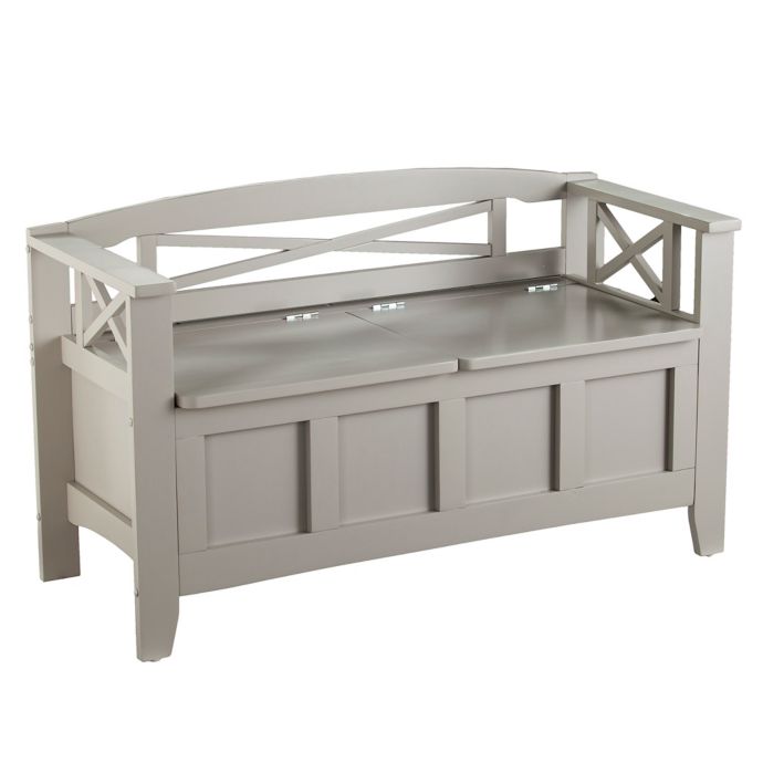 Southern Enterprises Cutler Gray Entryway Storage Bench Bed Bath