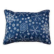Snowflake Quilted Standard Pillow Sham in Blue