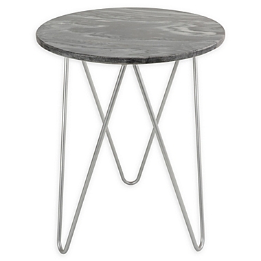 O&amp;O by Olivia &amp; Oliver&trade; Round Marble/Steel Side Table in Silver. View a larger version of this product image.