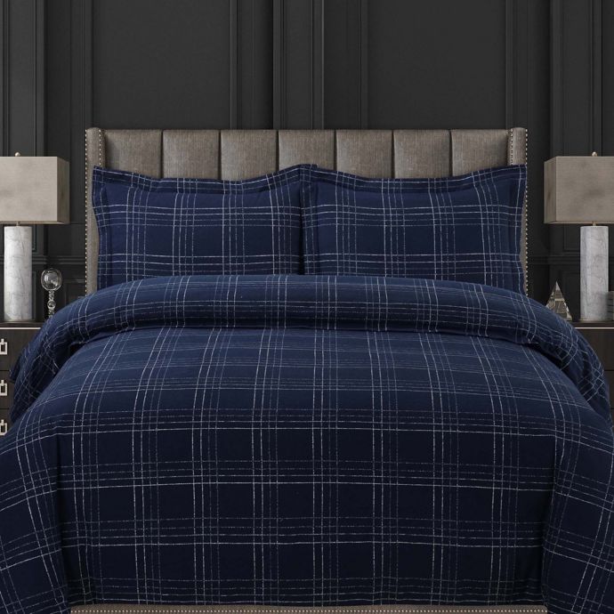 Tribeca Living Oxford Plaid Duvet Cover Set Bed Bath Beyond