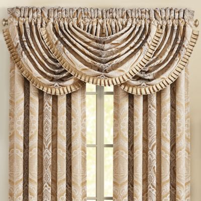 J Queen New York Gianna Waterfall Valance In Gold Bed Bath