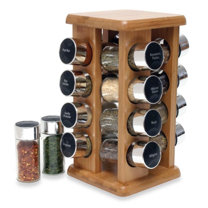 Lipper Bamboo 16Bottle Filled Spice Rack Bed Bath and Beyond Canada