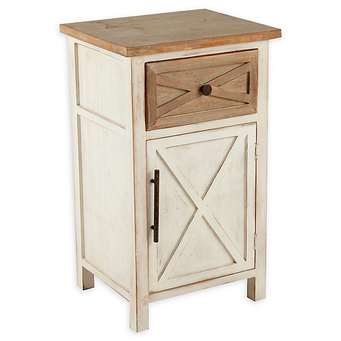 Rustic Antique Small Console Cabinet In Off White Bed Bath Beyond