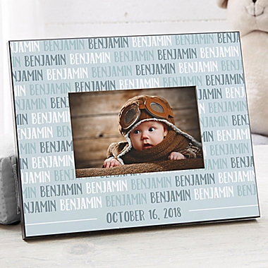 Modern Baby Boy Personalized Picture Frame. View a larger version of this product image.