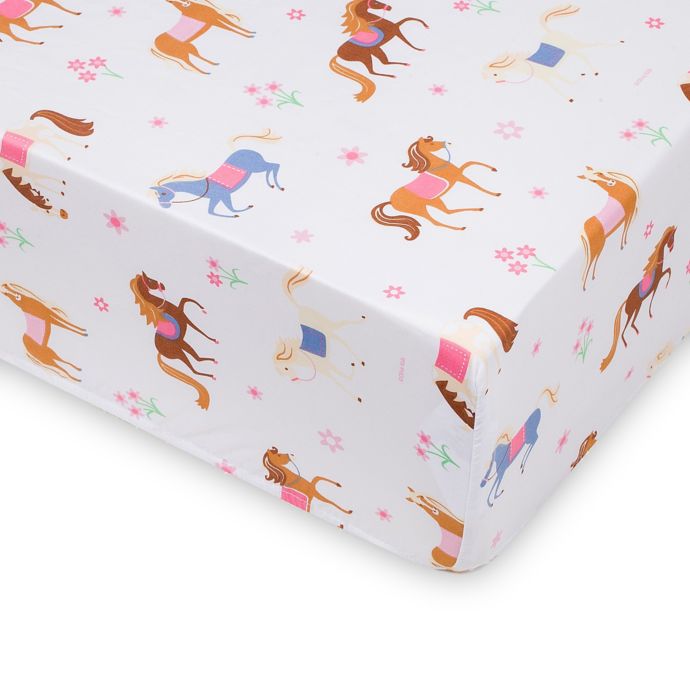 Wildkin Horses Fitted Crib Sheet In Pink Bed Bath Beyond