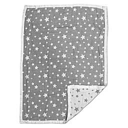 Living Textiles Jacquard Stars Baby Blanket in Grey