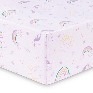 Trend Lab&reg; Unicorn Rainbow Deluxe Flannel Fitted Crib Sheet. View a larger version of this product image.
