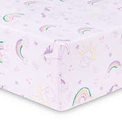 Trend Lab&reg; Unicorn Rainbow Deluxe Flannel Fitted Crib Sheet