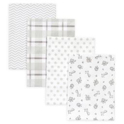 Trend Lab® 4-Pack Safari Chevron Receiving Blankets in Grey/White