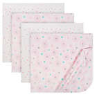 Alternate image 0 for Just Born&reg; 4-Pack Flannel Blankets in Pink/Aqua