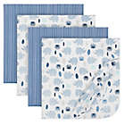 Alternate image 0 for Just Born&reg; 4-Pack Flannel Blankets in Blue/Grey