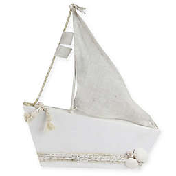 Northlight Ship with Sails Tabletop Decoration in White