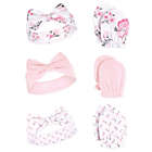 Alternate image 0 for Hudson Baby&reg; Floral 6-Piece Headband and Scratch Mitten Set in Pink