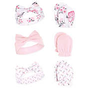 Hudson Baby&reg; Floral 6-Piece Headband and Scratch Mitten Set in Pink