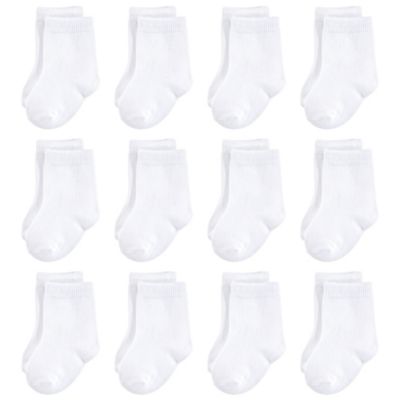 Touched by Nature&reg; 12-Pack Organic Cotton Socks in White