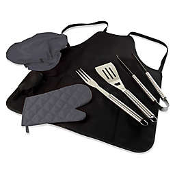 BBQ Tote Pro Apron in Black with Tools